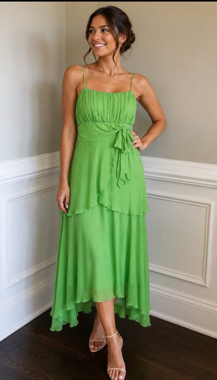 Vtg Green Silk Slip Dress Sz 10 Babydoll Fairy Asymmetrical Y2K Whimsygoth 90s